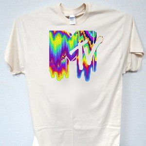 MTV VINTAGE MUSIC STATION,   COOL IVORY MENS TEE T-1560